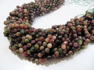 Cuentas facetadas redondas de zoisita rubí genuina natural de 6 mm, hebra de 8 pulgadas - Product Image 6