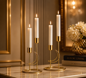 Candelabros de Lujo en Forma de Luna Dorada – Centro de Mesa Moderno y Estético para Mesa de Comedor, Bodas y Decoración de Sala de Estar - Product Image 3