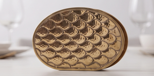 Porta Servilletas de Metal Pesado con Motivo Ovalado Texturizado Único, Textura Fundida, Vajilla para Cocina y Comedor - Product Image 4