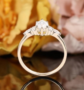 Marquise Cut Moissanite 925 Sterling <b>Silver</b> Luxury Engagement Dainty <b>Solitaire</b> Promise <b>Ring</b> Minimalist Wedding & Party Jewelry - Product Image 4
