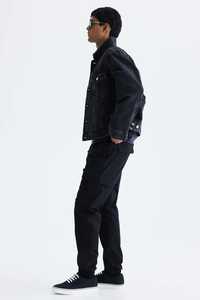 Men's Casual Solid Cargo Jogger <b>Trousers</b> | <b>Black</b> Elastic Cuff Drawstring Waist | Flat Durable Zipper Fly | Wholesale OEM/ODM - Product Image 3