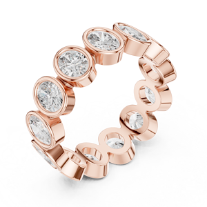 Bague Éternité en Moissanite, Taille Ronde Brillante, Sertie Clos, en Argent 925, Bijou Classique de Mariage pour Femme - Product Image 4