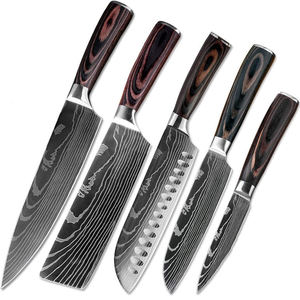 Juego de cuchillos de cocina de acero de Damasco de varias piezas, colección de cuchillos de cocina profesionales para profesionales culinarios - Product Image 1