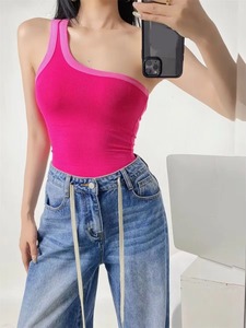 Custom Wholesale Womens Breathable Printed Yoga Vest Open <b>Back</b> Halter Fitness Tank Top with Built In Bra for Gym & Running - Product Image 3