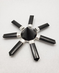 Générateur d'énergie à 7 points en cristal de tourmaline noire avec pierres de chakra cristal de guérison Reiki cristal de pierre précieuse hexagonale Noël - Product Image 3