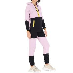 Wholesale 100% Cotton Women's 2-Piece Casual Outfit Custom Logo Printed Cropped <b>Hoodie</b> Joggers Women Jogging Sweat suit Sets - Product Image 2
