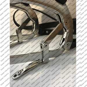 Espéculo dental para caballos J2 de acero inoxidable con acabado espejo, placa de mordida superior e inferior, correa de cuero Biothane, abridor de boca para caballos - Product Image 5