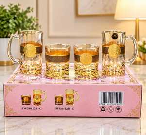 Verres à pied en verre borosilicate de haute qualité, design de luxe, écologiques, pour hôtels - Ensemble de gobelets et verres à vin épais, blancs et transparents - Product Image 5