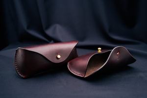 Vintage Genuine Leather Glasses Sleeve Luxury Soft Cowhide Pouch <b>Slim</b> Handmade Reading Eyewear Case Holder LGC-0026 - Product Image 4
