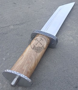 Couteau Viking Seax en acier carbone forgé à la main, 10 pouces, manche en bois d'olivier, ambidextre, finition haute brillance, couteau de chasse multi-usage - Product Image 4