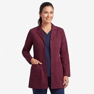 Ensemble de tenue médicale tissée pour femme, à manches longues, col en V, simple boutonnage, pour l'hôpital et le personnel infirmier - Product Image 4