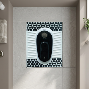 Stylish Artistic Black & White Double Color <b>Ceramic</b> Orissa Squatting <b>Pan</b> Designer Bathroom WC Sanitary Ware India - Product Image 1