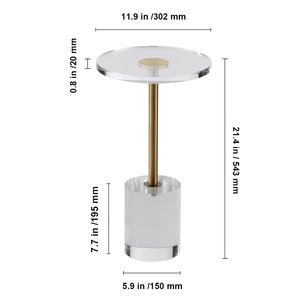 Tavolino da Caffè in Acrilico con Base Solida 11,9 x 11,9 Pollici, Altezza 21,4 Pollici, con Piano Trasparente - Product Image 6
