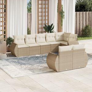 Set di divani da giardino Beige bianco crema - Product Image 1