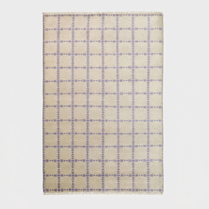 Alfombra DECORDEC Personalizada, Ecológica, de Lana Gruesa, Moderna, Color Marfil Carbón, Diseño Abstracto, Patrón Ornamental Repetitivo, Antideslizante - Product Image 1