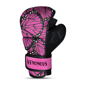 Gants de MMA Venomous Butterfly Pro en cuir PVC, demi-doigts, avec fermeture, unisexe, personnalisables pour l'entraînement, le sparring et le grappling - Product Image 2