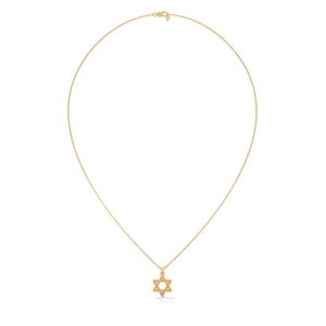 จี้ดาวหกแฉกทองคำ สร้อยคอทองคำชุบ 14K เครื่องประดับคุณภาพสูง สร้อยคอสำหรับเป็นของขวัญและงานปาร์ตี้ - Product Image 3