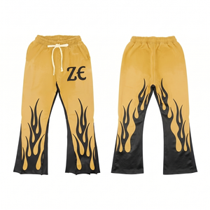 Pantalon de survêtement décontracté en molleton de coton pour homme, coupe droite, respirant, séchage rapide, léger, braguette boutonnée, taille mi-haute, broderie de logo personnalisée - Product Image 1
