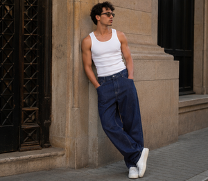 Pantalones de mezclilla Vintage para hombre APO, pantalones vaqueros informales de pierna recta holgados de moda de calle americana de verano sofisticados - Product Image 5