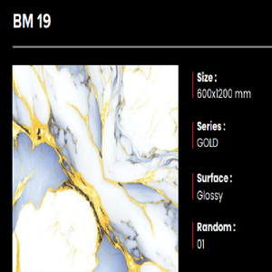 Carreaux de porcelaine de luxe de qualité supérieure, finition brillante, épaisseur 8,5 mm, carreaux de sol antidérapants, 600x1200 mm, fabriqués en Inde par Clayton Ceramic - Product Image 3