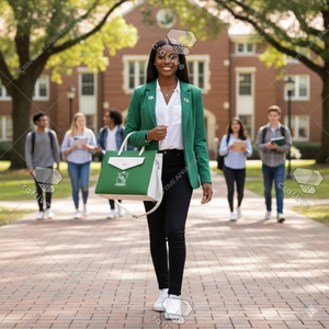 Iota Phi Lambda Premium PU Leather Tote <b>Bag</b> Professional <b>Work</b> <b>Bag</b> With Clutch Purse Ready To Ship Sorority Laptop Hand <b>Bag</b> - Product Image 4