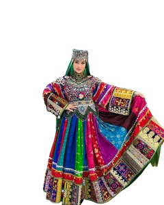 Vestido Kuchi de inspiración vintage, vestido afgano bohemio, raíces culturales étnicas, mangas largas, bordado a mano, gasa, personalizable - Product Image 1