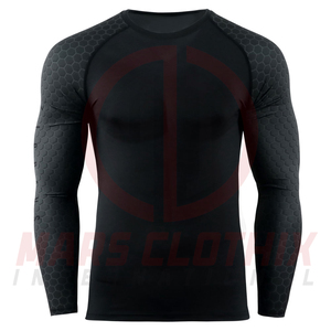 Custom Printed Breathable Quick Dry MMA BJJ Rash Guard <b>For</b> <b>Men</b> Professional Made <b>Men's</b> <b>Compression</b> <b>Shirts</b> - Product Image 2