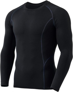 Camisetas de Compresión para Hombre, Ligeras, Negras, de Manga Larga, para Gimnasio, Deportivas, Capa Base - Product Image 2