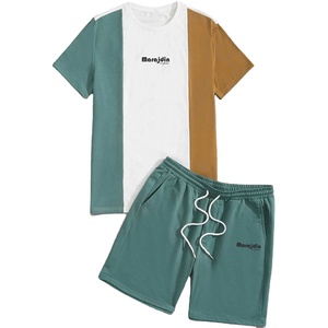 Conjunto de dos piezas para hombre, ropa deportiva, camiseta y pantalones cortos, ropa de marca, conjuntos de verano para hombre, ligeros y transpirables - Product Image 1