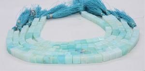 Cuentas de Ópalo Peruano Natural AAA, Cuentas de Ópalo Peruano Azul Cielo de 6-7 mm, Cuentas de Piedras Preciosas de Ópalo Peruano en Forma de Caja 3D de 9 Pulgadas, Cuentas Cuadradas Lisas - Product Image 3