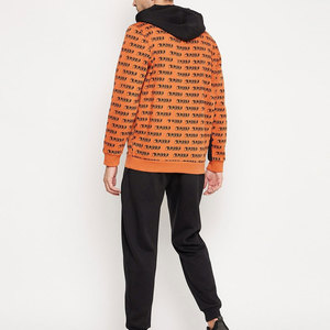Ensemble de survêtement unisexe gris à capuche 2-en-1 épais, couleur unie, en coton, avec sweat-shirt et pantalon à poches latérales, taille élastique, pour l'hiver, décontracté - Product Image 4