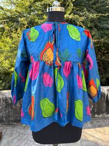 Womens Printed 100% Cotton Eco-Friendly O-Neck Mini <b>Dress</b> Casual Long <b>Sleeve</b> Regular Fit <b>Summer</b> <b>Dress</b> - Product Image 1