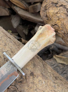 New 2026 Handmade Copper Damascus Bowie <b>Knife</b> 10" Fixed Blade W/<b>Bone</b> Damascus Guard <b>Handle</b> Ambidextrous Personalized <b>Knives</b> - Product Image 2