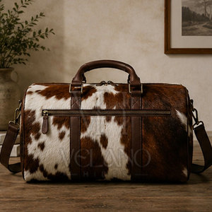 Sac de voyage en cuir de vachette véritable 2026 pour homme, sac de sport en cuir de vachette fait main, sac de voyage grande capacité - Product Image 3