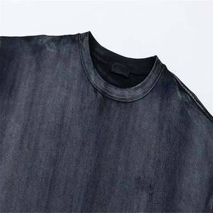 Camiseta de Algodón Lisa de Cuello Redondo para Hombre, de Alta Calidad, Ajuste Holgado, Transpirable, Manga Corta, Informal, a la Moda, con Logotipo Personalizado, Venta al por Mayor de Fábrica - Product Image 3