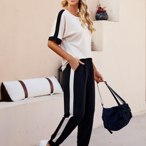 Ensembles décontractés d'été 2026 pour femmes : Hauts amples à manches courtes et pantalons larges – Survêtement personnalisé - Product Image 3