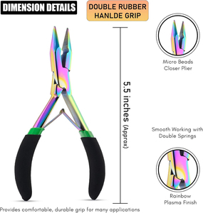 Professional Hair <b>Extension</b> Pliers Stainless Steel Rainbow Finish 5.5 Inches <b>Micro</b> Beads Closer Tool - Product Image 5