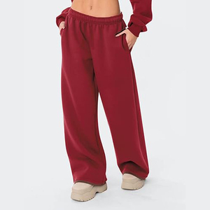 Women Fleece <b>Lined</b> Warm Windproof Sweatpants Loose Straight Leg Jogger <b>Pants</b> Drawstring Winter Casual Trousers Wholesale - Product Image 3