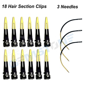 Professional Stainless Steel Hair Extension Tool Kit with Micro Beads Pliers <b>Needles</b> Thread Clips & Beads - Product Image 6
