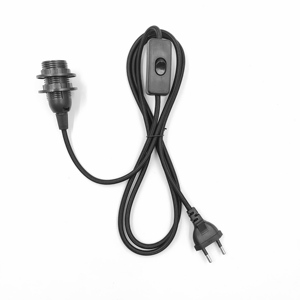 Cable de alimentación trenzado de tela <span class=keywords><strong>con</strong></span> <span class=keywords><strong>enchufe</strong></span> europeo, interruptor de botón 303, cable <span class=keywords><strong>con</strong></span> <span class=keywords><strong>enchufe</strong></span>, portalámparas E14, cable <span class=keywords><strong>con</strong></span> <span class=keywords><strong>enchufe</strong></span> de doble anillo, portalámparas - Product Image 3