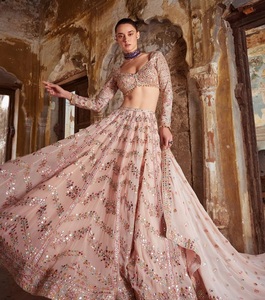 Lehenga Choli, Traje Tradicional Indio para Bodas, Bellamente Diseñado con Lentejuelas, para Ocasiones y Eventos Especiales para Mujeres - Product Image 1