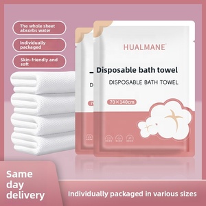 Serviette <span class=keywords><strong>de</strong></span> <span class=keywords><strong>bain</strong></span> jetable épaisse et grande en pur coton, emballée individuellement, compressée, pour voyage, surdimensionnée, usage spécial hôtelier - Product Image 1