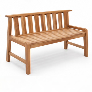 Banco de Jardín de Madera de Teca Sólida, Banco de Patio para Exteriores, Muebles de Asiento de Madera para Jardín, Terraza, Balcón - Product Image 1