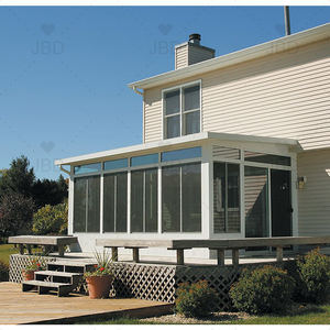 Serre autoportante moderne sur mesure à <span class=keywords><strong>toit</strong></span> <span class=keywords><strong>plat</strong></span> en verre trempé <span class=keywords><strong>double</strong></span> vitrage pour usage extérieur résidentiel - Alliage d'aluminium - Product Image 6