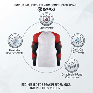 Rashguard de surf personnalisé pour homme avec protection UV, matière légère et fabrication sous marque privée - Product Image 4