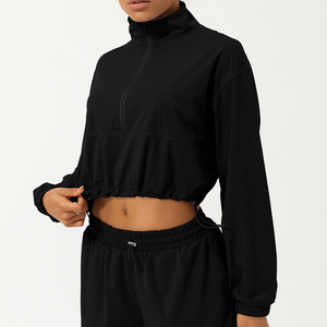 Women Custom <b>Girls</b> Outdoor Sun Proof Quick Dry Running Fitness Zipper <b>Jacket</b> and Short Set - Product Image 6