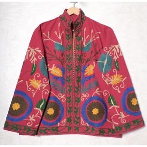 Veste en coton bohème faite à la main pour femmes, broderie Suzani, manteau ethnique - Product Image 2