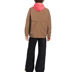 Chaqueta Blusón con Capucha para Hombre, Color Marrón, Forro Rosa, Cierre de Cremallera, Estilo Casual para Otoño, Material Poliéster - Product Image 5