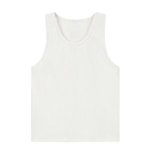 Débardeur pour homme en coton 100% respirant, col rond, uni, décontracté, sans manches, noir - Product Image 5