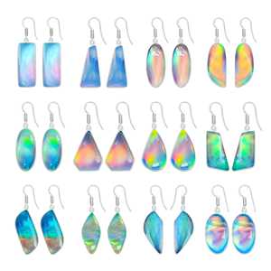 Nouvelles boucles d'oreilles tendance en opale aurore, bijoux en argent de luxe pour femmes, vente en gros, accessoires de haute qualité - Product Image 1